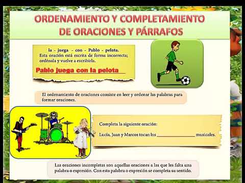 Ordenamiento y completamiento de oraciones - YouTube