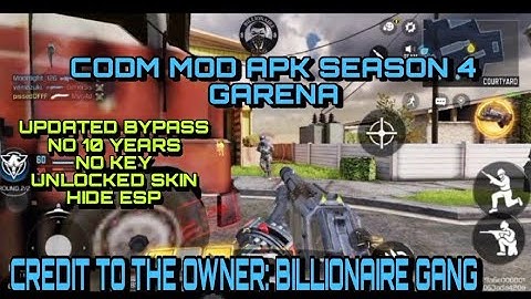 CALL OF DUTY MOBILE MOD APK S4 | UPDATED BYPASS | NO 10 YEARS | UNLOCKED SKIN | HIDE ESP | GARENA