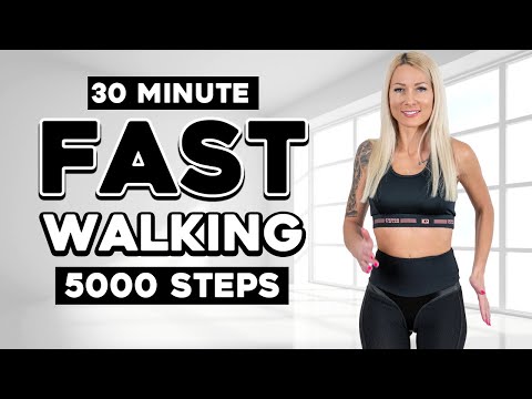 5000 STEPS FAST Walking Workout To Burn Fat Boost Your Mood No Equipment 