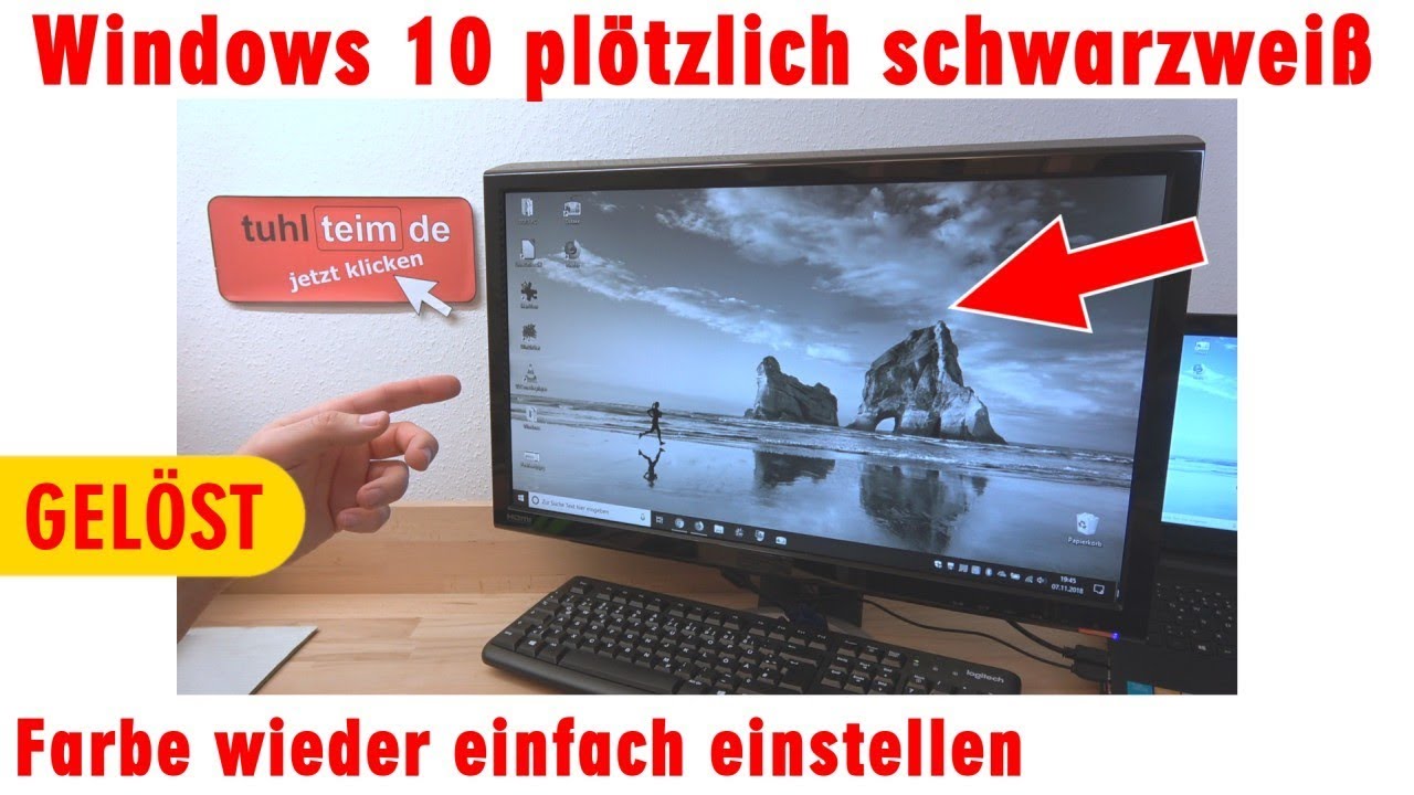Windows 10 Plotzlich In Schwarzweiss Farbe Wieder Einfach Einstellen Youtube