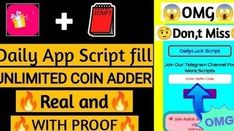 Daily luck App script / unlimited Coin Adder