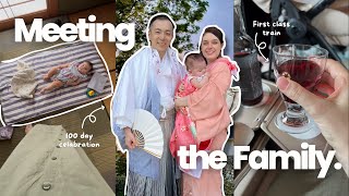 JAPAN TRAVEL VLOG | Meeting the Family, FIRST CLASS Bullet Trains, & Baby's 100-Day Ceremony