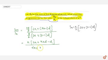 Let `S_k` be the sum of first `k` terms of an A.P. What must this progression be for the ratio