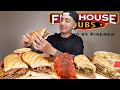 MUKBANG Firehouse Brisket Cheddar Sub + SAUCY Meatball Sub & KFC Poutine