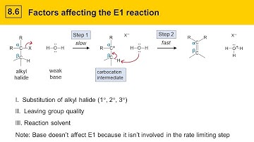 8.6 Part 2: Factors Affecting the E1 Mechanism