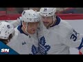 Auston matthews scores his 64th off david savards skate