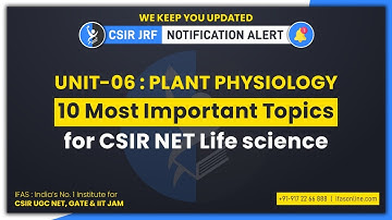 Plant Physiology: 10 Most Important Topics for CSIR NET Life science Exam From Unit 6