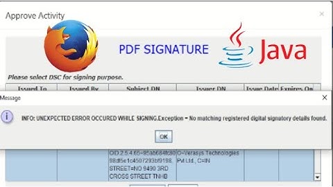 unexpected error during signing in epfo unified portal dsc kyc approval