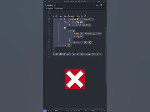 Two Sum Problem - Two Solutions #programming #python #leetcode - YouTube