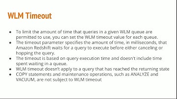 WLM- Workload Management in Redshift