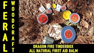 First Aid Balm by Dragon Fire Tinderbox
For the last 4 months I have been using First Aid Balm made by Dragon Fire Tinderbox and have had extremely good results with it. Here I just wanted to share with you guys my experience and give a heads up that this product is available. Daryl and Kris have put a huge amount of research and development, time, and care into creating this product and I just wanted to share it with you guys.
Ordering Info: https://www.dragonfiretinderbox.com/proddetail.php?prod=FirstAid
From Dragon Fire:
The Organic First Aid Balm is designed to help quickly heal up minor burns & wounds, scratches, bug bites and cuts. Can be applied to any skin type.
Ingredients are: Organic safflower oil infused with calendula flowers, comfrey leaves, St. John’s Wort herb & Plantain, Beeswax and Melaleuca essential oil.
Stores well under any condition but extreme heat and light will lessen the shelf life.
Precautions: People with bee allergies should not use beeswax as it could cause interactions.
Subscribe: http://tinyurl.com/feralwoodcraft
For a sneak peak of upcoming projects:
Instagram: https://instagram.com/feral_woodcraft/
Twitter: https://twitter.com/feralwoodcraft First Aid Balm by Dragon Fire Tinderbox