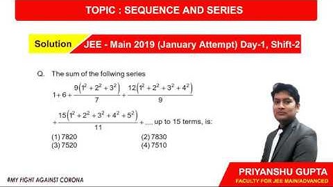 SOLUTION JEE MAIN 2019 JANUARY - SEQUENCE AND SERIES (MISSION - JEE)