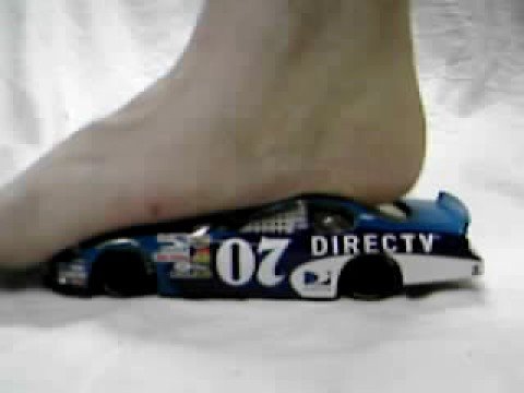 Race Car Crush feet destroyed