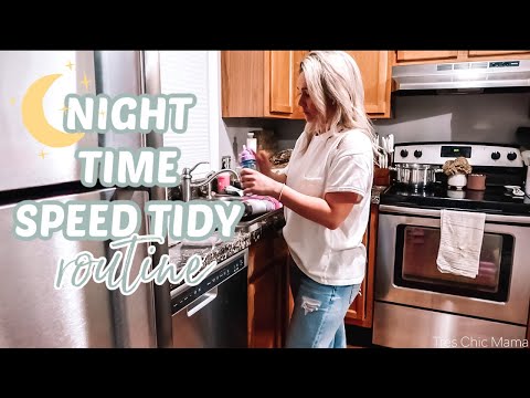 HOW TO CLEAN WHEN YOU'RE FEELING LAZY| NIGHTTIME SPEED CLEAN ROUTINE OF A SINGLE MOM| Tres Chic Mama