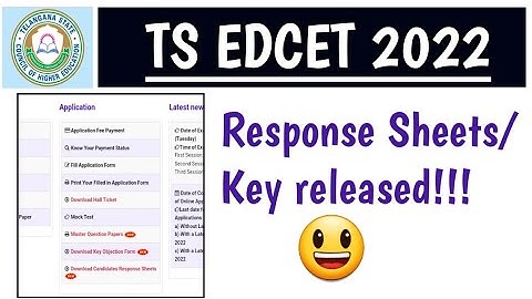 Ts Edcet 2022 Response sheets released ||TS EDCET Response sheets|| Edcet Key.