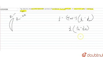 Fig. 6(b).54. shows a thin lens with centres of curvature `C_(1) and C_(2)`. If `mu = 1.5`