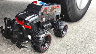 Experiment: Wheel Car VS Police Monster Truck Vehicle. Crushing Crunchy &amp; Soft Things by Car!