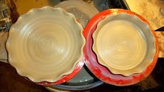 Throwing / Making a Simple Fluted Pottery Pie Plate & Flan Dish on the wheel