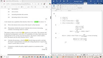 CM2 - Utility Theory (2020, October  Q.1)