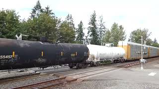 (SB) UP 4050 leads a Manifest Train / M-SEPD through the Thomsen Road Southeast Railroad Crossing.