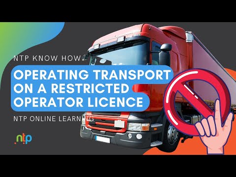 Operating Transport on a Restricted Operator Licence - The Requirements