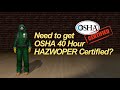 Osha 40 hour hazwoper training