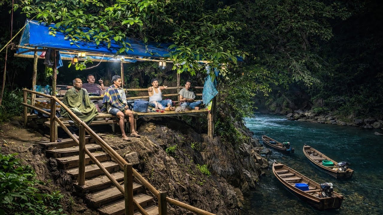 Camping fishing // Semalaman Memancing di Kampung Kosong Pinggir Sungai… Rawai Kami Disambar Ikan