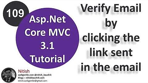 (#109) Click on link from email to verify the user email | Asp.Net Core tutorial