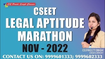 Free CSEET  Legal Aptitude Marathon For Nov 2022 I CSEET Legal Aptitude Full Revision And  Amendment