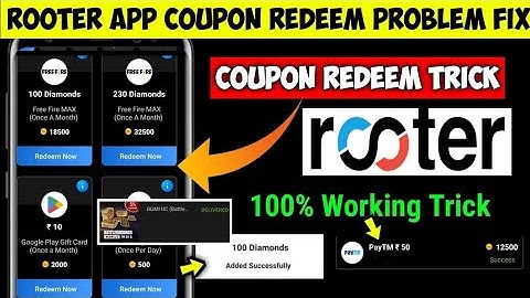 500%Redem🤩Rooter app coupon redeem problem solve🥳 Rooter app redeem problem🔥Redem Code Redem Problem