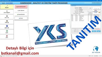 Excel VBA İle Hammadde , Maliyet ve Üretim Takip Programı - TANITIMI Video hızını 1.25