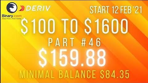 Part #46 $159.88 Done $100 to $1600 free bot binary.com deriv profit consistent digit differ