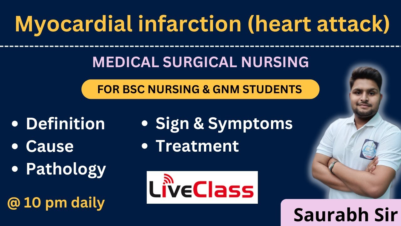 Myocardial infarction (heart attack) || medical surgical nursing || For Bsc Nursing and GNM students