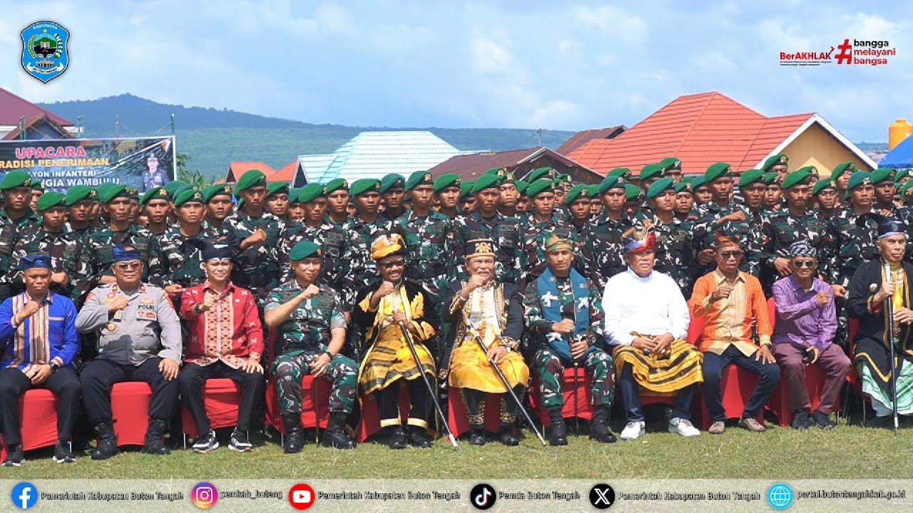 Pemkab Buton Tengah Gelar Upacara Penerimaan Personil Yonif TP 870/Sangia Wambulu