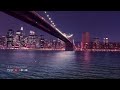 Nyc city skyline skyscrapers brooklyn bridge acoustic guitar relaxation