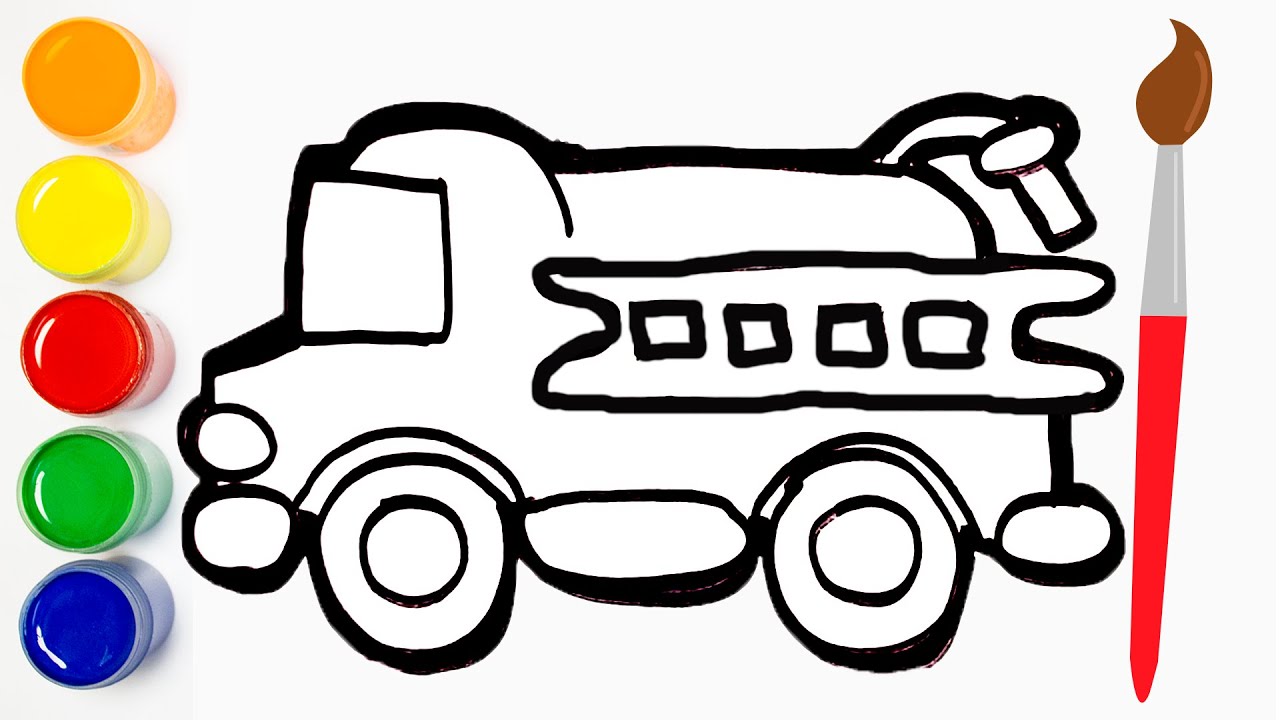 ???? Como Dibujar Y Colorear un carro De Bomberos - Como Pintar Un Carro De  Bomberos - Cat Color - YouTube