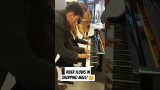 Three Pianists play River flows in you at Public Piano Shopping Mall