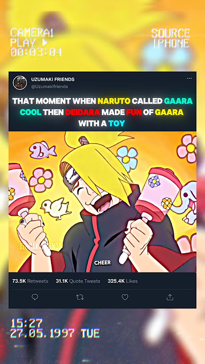😂 GAARA COOL THEN DEIDARA MAKE FUN OF GAARA WITH A TOY.🪀 #gaara #deidara #narutoshippuden #anime