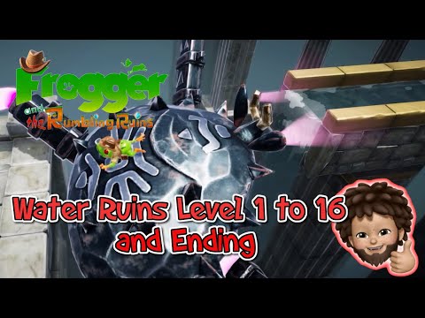 Frogger and the Rumbling Ruins - Water Ruins Level 1 to 16 Walkthrough Clear Perfect and Ending