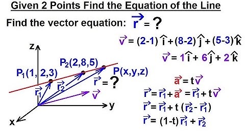 Calculus 3: Integration - Equations of Lines & Planes (6 of 27) Find the Vector Line Eqn. of a Line