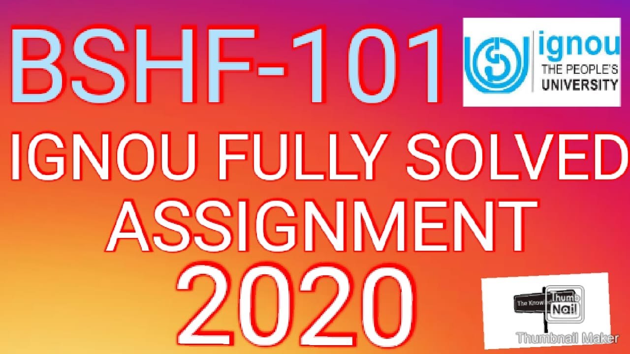 bshf 101 ignou assignment