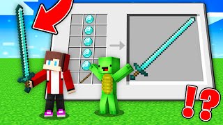 JJ and Mikey Crafting the LONGEST DIAMOND SWORD  Minecraft Maizen
