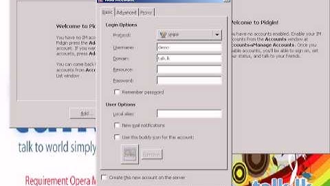 Configure Pidgin for TalkChat