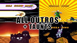 ALL Outros + ALL Taunts | Hyper Dragon Ball Z