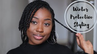 MOISTURISED TWO STRAND TWIST PROTECTIVE STYLE FOR WINTER | NO EXTENSIONS