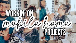 MOBILE HOME MAKEOVER | mobile home updates | working on projects | new curtains | vlog style 📸