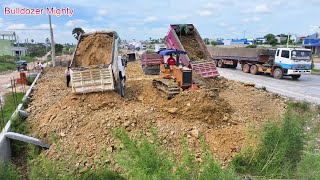 Full Videos, Project Termination, Transaction Bulldozer KOMATSU D31P And Dump Truck 5 Ton Unloading