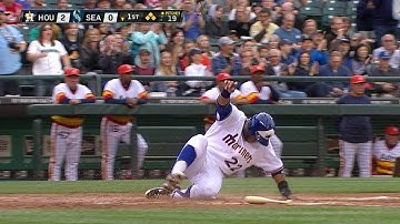 HOU@SEA: Seager reaches on error, two runs score