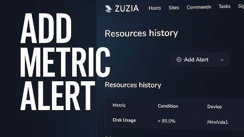 New Feature: Smart Metric Alerts in Zuzia.app — RAM, Disk, Load Monitoring!
