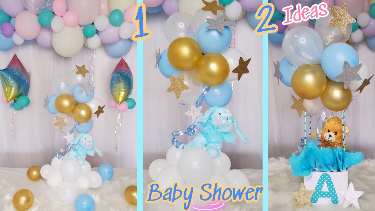 Centro de Mesa con Globos para BABY SHOWER / 2 Bellas Ideas / DIY Baby ...